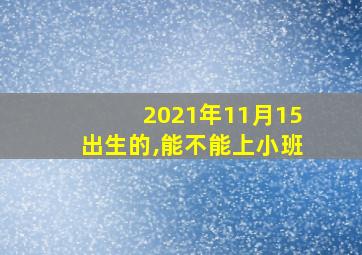 2021年11月15出生的,能不能上小班