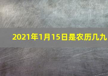 2021年1月15日是农历几九