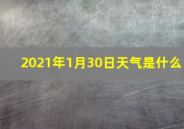 2021年1月30日天气是什么