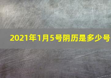 2021年1月5号阴历是多少号