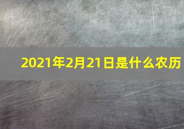 2021年2月21日是什么农历