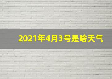 2021年4月3号是啥天气