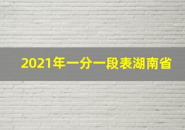 2021年一分一段表湖南省