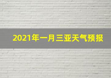 2021年一月三亚天气预报