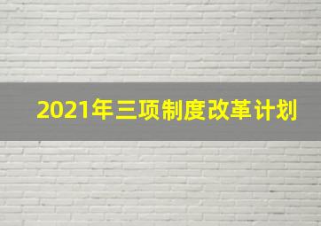 2021年三项制度改革计划