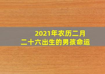 2021年农历二月二十六出生的男孩命运