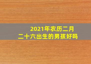 2021年农历二月二十六出生的男孩好吗