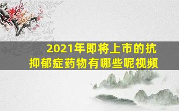 2021年即将上市的抗抑郁症药物有哪些呢视频