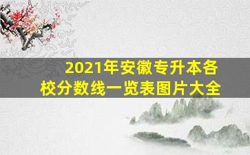 2021年安徽专升本各校分数线一览表图片大全