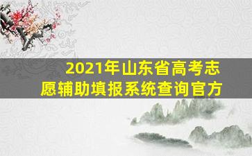 2021年山东省高考志愿辅助填报系统查询官方