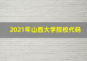 2021年山西大学院校代码