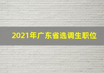 2021年广东省选调生职位