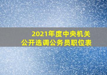 2021年度中央机关公开选调公务员职位表