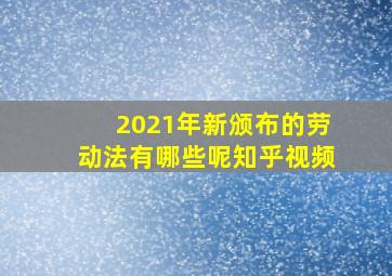 2021年新颁布的劳动法有哪些呢知乎视频