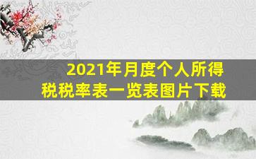 2021年月度个人所得税税率表一览表图片下载