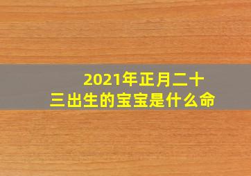 2021年正月二十三出生的宝宝是什么命