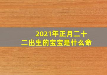 2021年正月二十二出生的宝宝是什么命