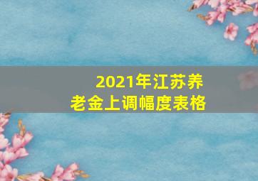 2021年江苏养老金上调幅度表格