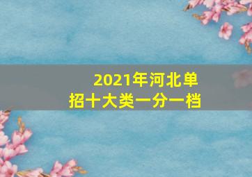 2021年河北单招十大类一分一档