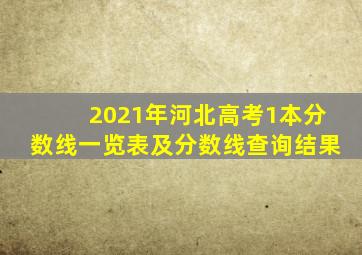 2021年河北高考1本分数线一览表及分数线查询结果