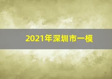 2021年深圳市一模