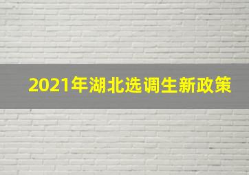 2021年湖北选调生新政策