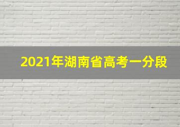 2021年湖南省高考一分段