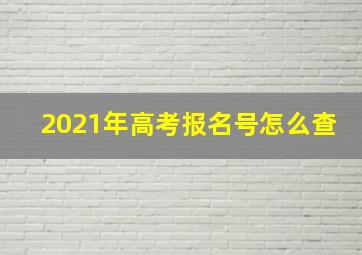 2021年高考报名号怎么查