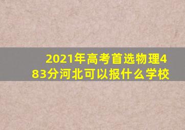 2021年高考首选物理483分河北可以报什么学校