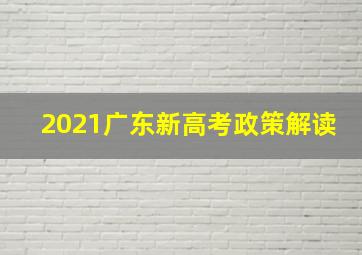 2021广东新高考政策解读