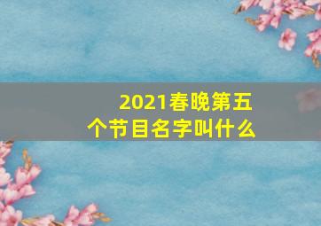 2021春晚第五个节目名字叫什么