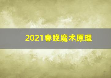 2021春晚魔术原理