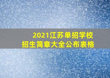 2021江苏单招学校招生简章大全公布表格