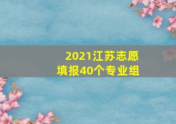 2021江苏志愿填报40个专业组