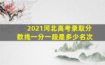 2021河北高考录取分数线一分一段是多少名次