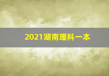 2021湖南理科一本