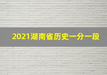 2021湖南省历史一分一段