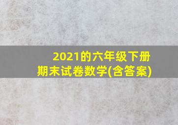 2021的六年级下册期末试卷数学(含答案)