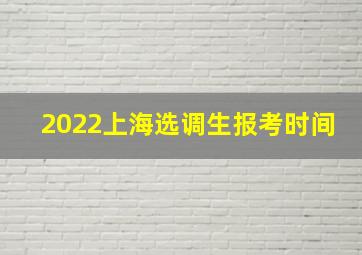 2022上海选调生报考时间