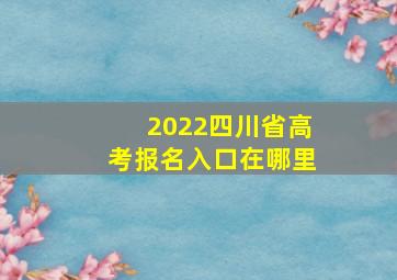 2022四川省高考报名入口在哪里