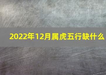 2022年12月属虎五行缺什么