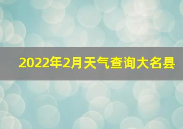 2022年2月天气查询大名县