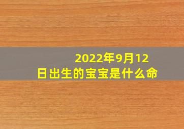 2022年9月12日出生的宝宝是什么命