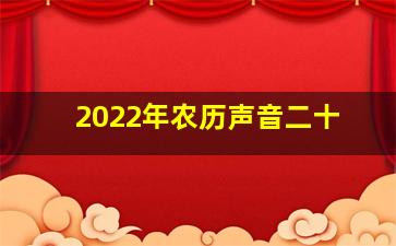 2022年农历声音二十