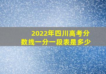 2022年四川高考分数线一分一段表是多少