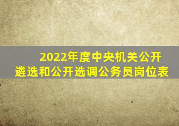 2022年度中央机关公开遴选和公开选调公务员岗位表