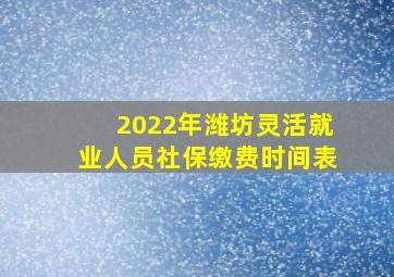 2022年潍坊灵活就业人员社保缴费时间表