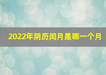 2022年阴历闰月是哪一个月