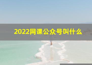 2022网课公众号叫什么