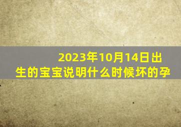 2023年10月14日出生的宝宝说明什么时候坏的孕